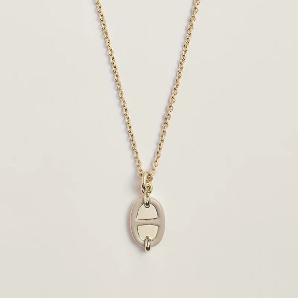 圖片 Hermes Mini Maillon 奶茶金豬鼻項鍊