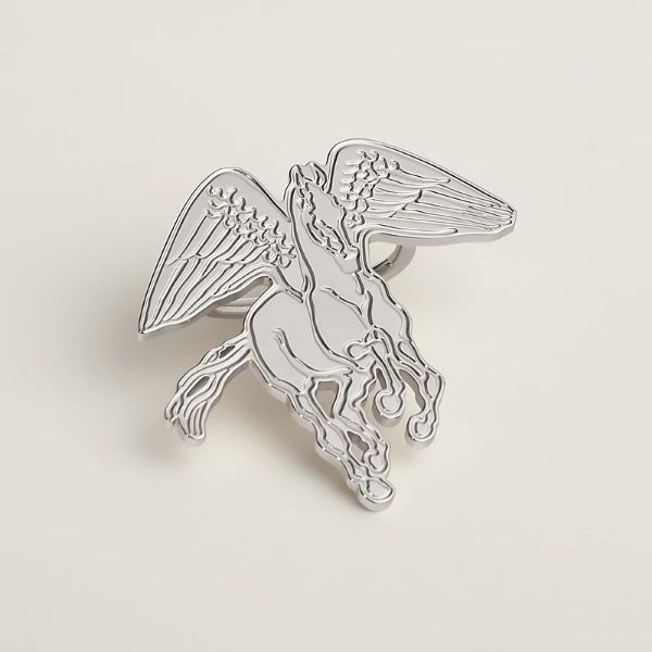 圖片 Hermes Pegase 銀色飛馬絲巾環