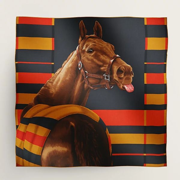 圖片 Hermes Rocabar de Rire 駿馬吐舌絲巾/100x100 cm