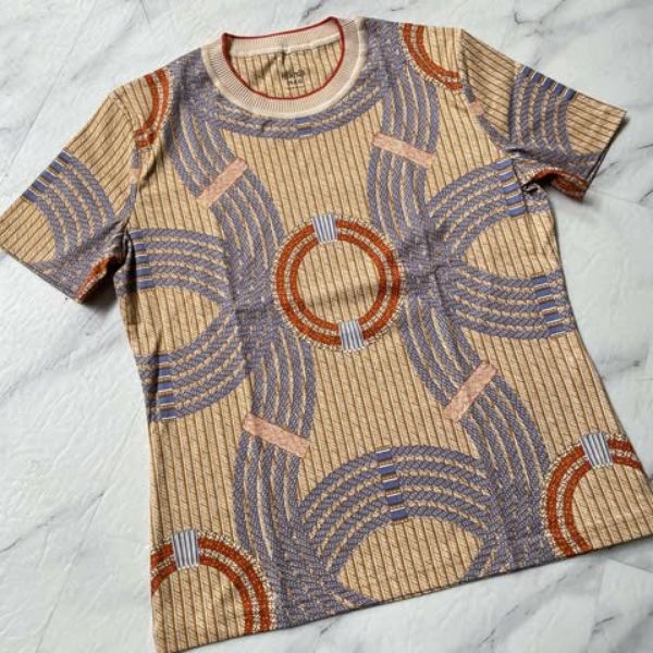 圖片 Hermes 25秋冬新款編織圖騰短袖上衣