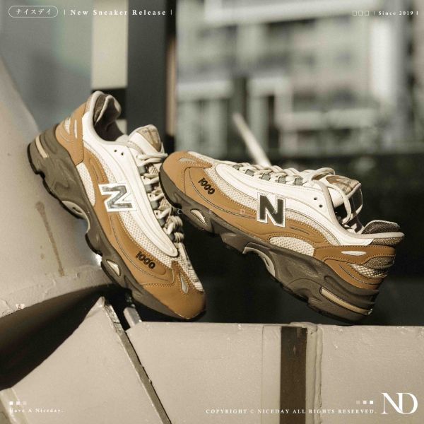 NICEDAY 現貨 New Balance 1000 海鹽咖啡 咖啡 摩卡 拼接 灰底 復古 慢跑 男鞋 M1000C