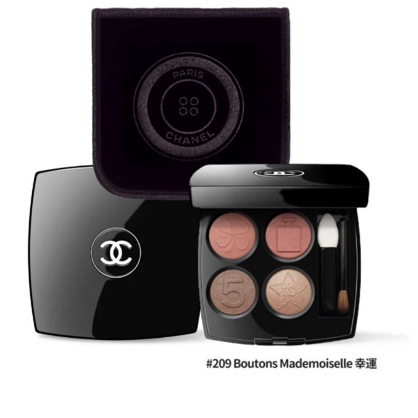 圖片 CHANEL 香奈兒彩妝 珠寶鈕扣四色眼影 2g #209工藝/粉色大地  - 限定珍藏布套/2025 秋季限量彩妝