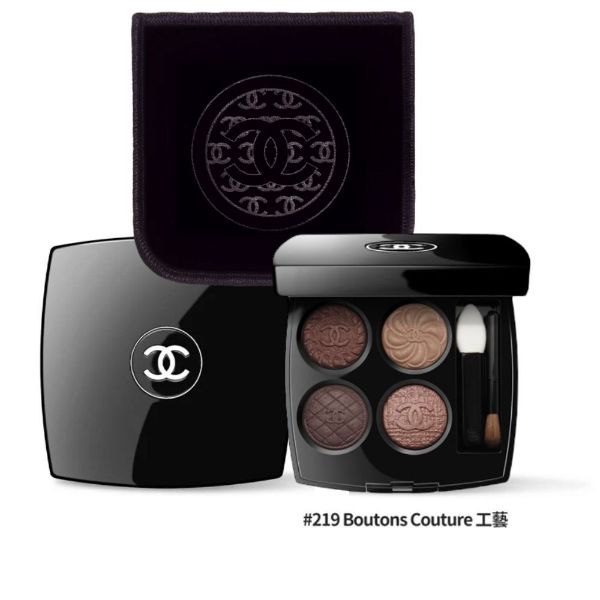 圖片 CHANEL 香奈兒彩妝 珠寶鈕扣四色眼影 2g #219工藝/大地棕紅 - 限定珍藏布套/2025 秋季限量彩妝 