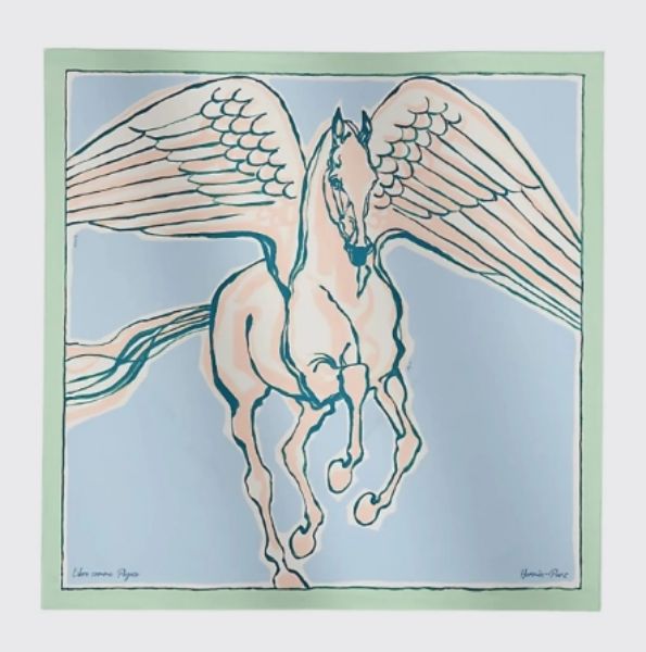 圖片 Hermes Libre Comme Pegase 90方巾 自由飛馬(天空藍)