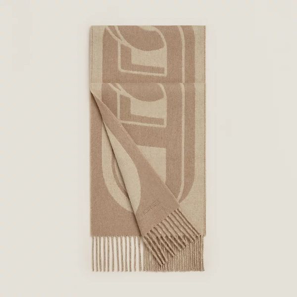 圖片 Hermes Maillons TGM 米色豬鼻羊絨圍巾