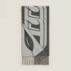 圖片 Hermes Maillons TGM 淺灰x法蘭絨豬鼻羊絨圍巾