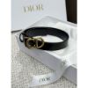 圖片 Dior 經典 CD logo 黑金配色  女生皮帶
