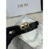 圖片 Dior 經典 CD logo 黑金配色  女生皮帶