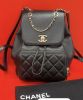 圖片 Chanel A93748 Backpack 荔枝紋後背包 黑金鍊 