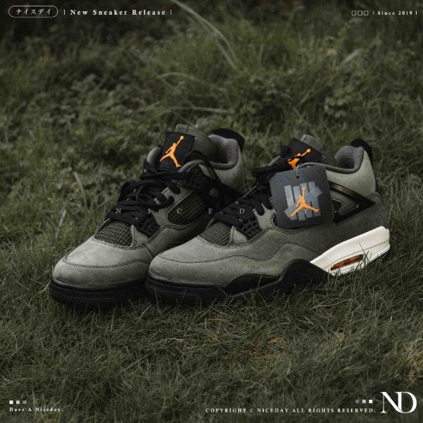 NICEDAY 代購 UNDEFEATED x Air Jordan 4 聯名 復古 軍綠 深綠 草綠 綠 黑綠 IB1519-200