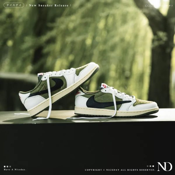 部分現貨/代購 Travis Scott x Air Jordan 1 聯名 倒鉤 倒勾 橄欖綠 黑勾 DM7866-200