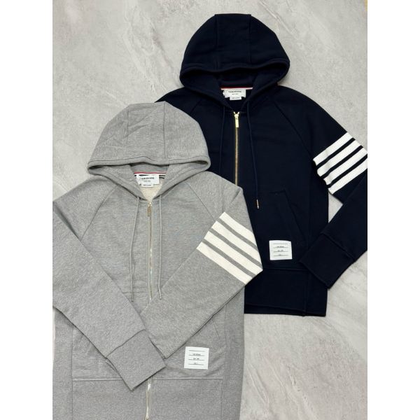 圖片 Thom Browne Tb 經典棉圈設計 深藍、灰色 連帽外套