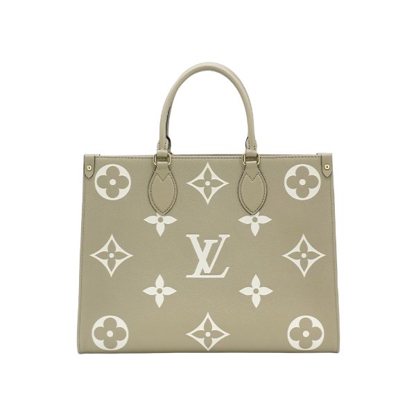 圖片 Louis Vuitton OnTheGo MM 壓花牛皮手提肩背二用包(M45494-斑鳩灰)