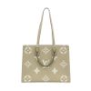 圖片 Louis Vuitton OnTheGo MM 壓花牛皮手提肩背二用包(M45494-斑鳩灰)