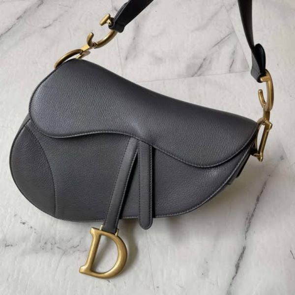 圖片 Dior 錫器灰金釦saddle 馬鞍包