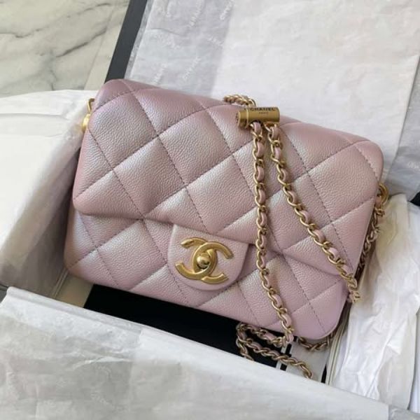 圖片 Chanel 21k 絕版珠光粉荔枝風衣調節方胖子