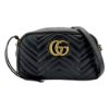 圖片 Gucci GG Marmont 仿舊金雙G logo 牛皮斜背相機包(447632-黑)