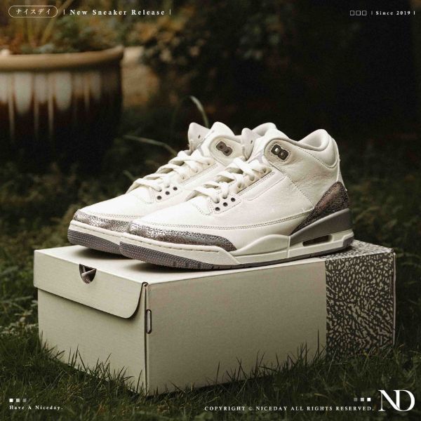NICEDAY 現貨 Air Jordan 3 Retro Sail Cement 水泥灰 米白 沙色 奶油灰 米 CK9246-100