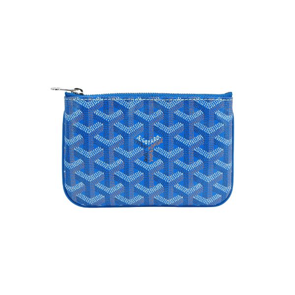 圖片 Goyard Senat Mini Pouch 帆布一字拉鍊零錢包(藍)