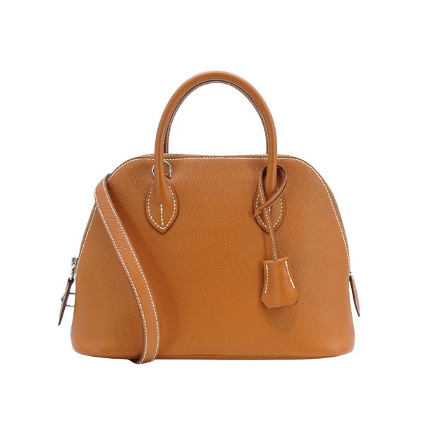 圖片 Hermes Bolide Epsom牛皮手提斜背二用包-25cm(銀釦/Gold棕)