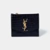 圖片 《現貨最低特價 》 SAINT LAURENT YSL 鱷魚皮壓紋亮面皮革小型錢包 