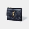 圖片 《現貨最低特價 》 SAINT LAURENT YSL 鱷魚皮壓紋亮面皮革小型錢包 