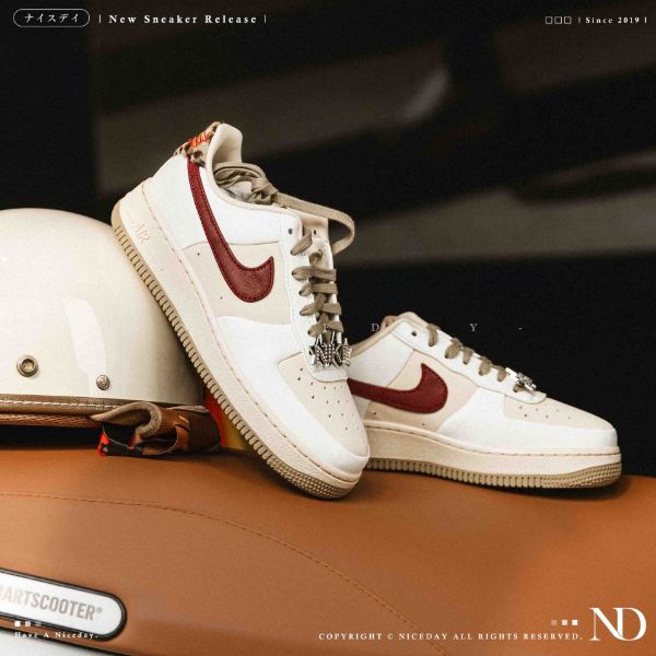 NICEDAY 現貨 Nike Air Force 1 '07 豹紋 米紅 米白 復古 女鞋 IM7510-262