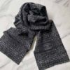 圖片 Chanel 25k黑灰毛呢刺繡圍巾