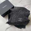 圖片 Chanel 25k黑灰毛呢刺繡圍巾