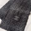 圖片 Chanel 25k黑灰毛呢刺繡圍巾