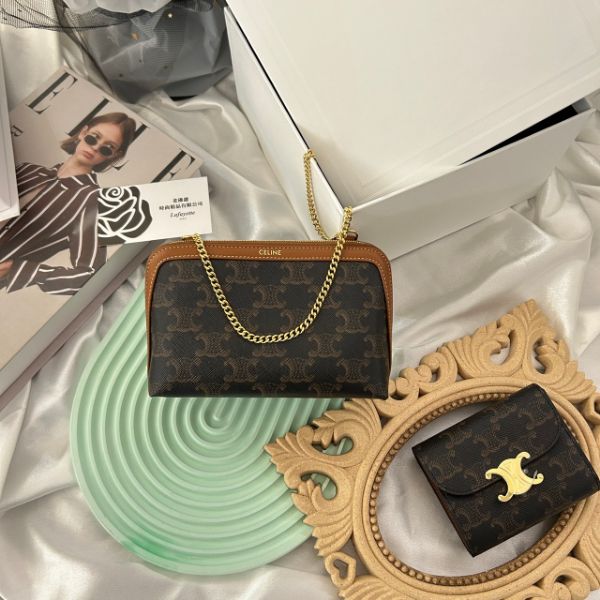 圖片 CELINE 深色老花小鏈包