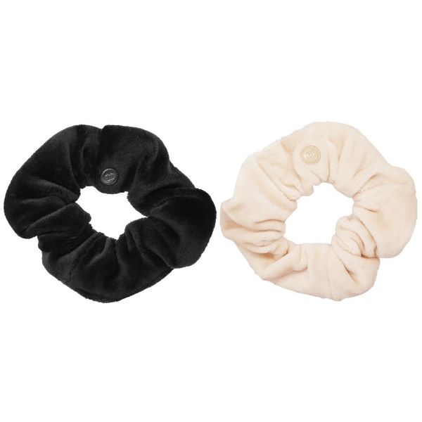 圖片 CHANEL 香奈兒美妝  雙C LOGO精緻絲絨質感髮束 大腸圈 黑/米色 一對