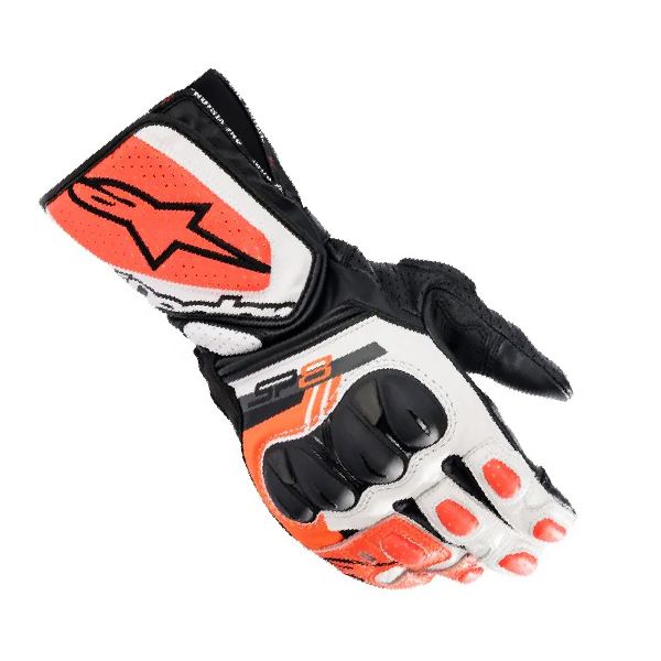 圖片 ALPINESTARS A星 SP-8 V3 黑白螢光紅 長手套 防摔 牛皮 透氣 SP8V3