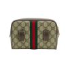 圖片 Gucci Ophidia GG Supreme帆布皮革飾邊腰包-95cm(517076-烏木)