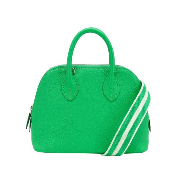 圖片 Hermes Bolide 1923 Mini 山羊皮金扣手提/斜背二用包(Vert Comics漫畫綠)