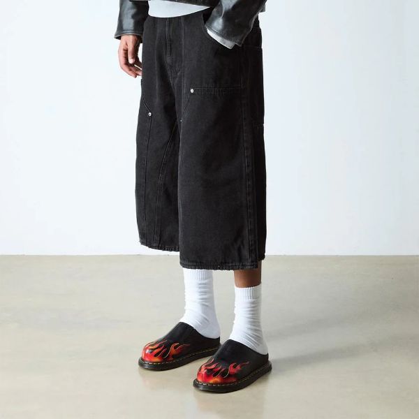 Dr Martens San Flame Mules Black  Vibrant Red 41605001	