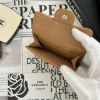 圖片 CHANEL COCO 奶茶色金釦荔枝牛皮迷你三折小短夾