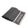 圖片 CHANEL香奈兒 新款大雙C LOGO簡約灰色大款羊毛圍巾/披肩