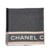 圖片 CHANEL香奈兒 新款大雙C LOGO簡約灰色大款羊毛圍巾/披肩