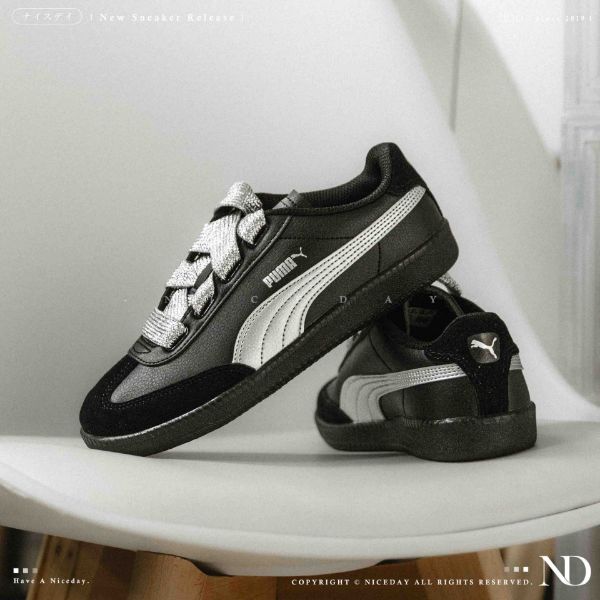 NICEDAY 代購 PUMA 9-T SUEDE 黑銀 灰銀 銀蔥 德訓鞋 薄底 復古 女鞋 407608-02