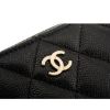 圖片 CHANEL 香奈兒 經典荔枝牛皮CC LOGO鑰匙釦拉鍊零錢包 (黑色)