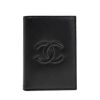圖片 CHANEL 經典縫線雙C LOGO牛皮護照夾/證件夾 (黑色)