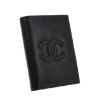 圖片 CHANEL 經典縫線雙C LOGO牛皮護照夾/證件夾 (黑色)