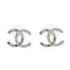 圖片 CHANEL 新款雙C LOGO 樹紋造型穿式耳環 (銀色)