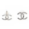 圖片 CHANEL 新款雙C LOGO 樹紋造型穿式耳環 (銀色)