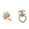 圖片 CHANEL 新款雙C LOGO 愛心水鑽穿式耳環 (金色)