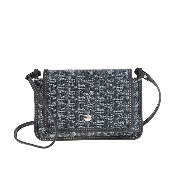 圖片 GOYARD 新款PLUMET系列帆布LOGO翻蓋扁斜背包 (灰色)