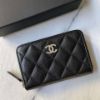 圖片 Chanel 25b 黑金荔枝水鑽加大版零錢卡包