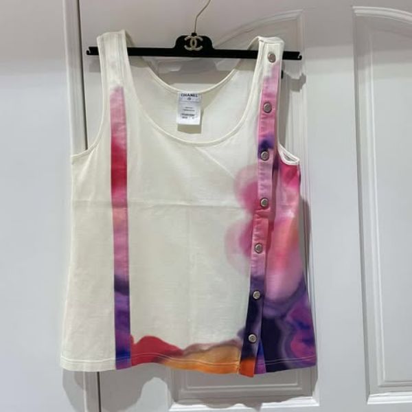 圖片 Chanel Vintage 渲染粉釦背心