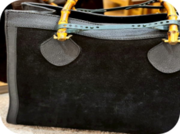 圖片 gucci 海軍藍竹節手提包